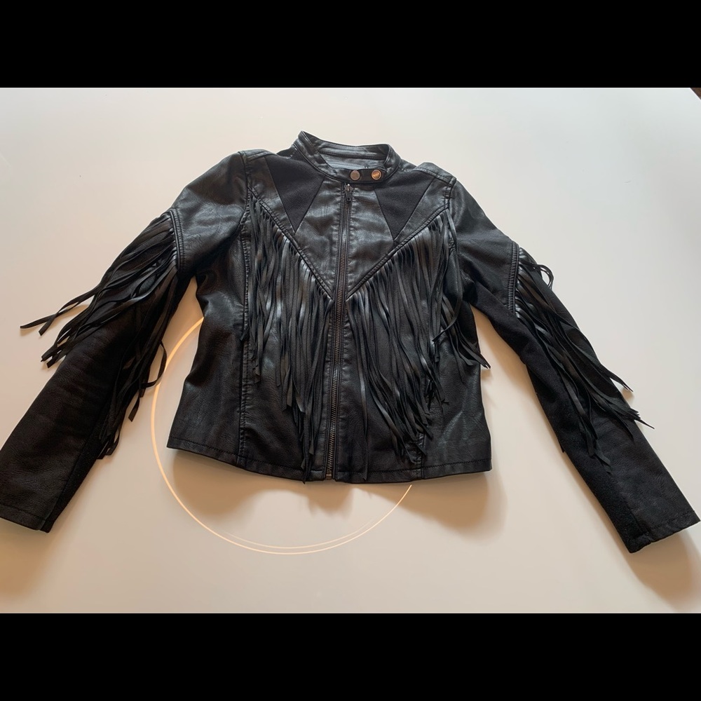 Blank NYC Girl’s Fringe Moto Jacket